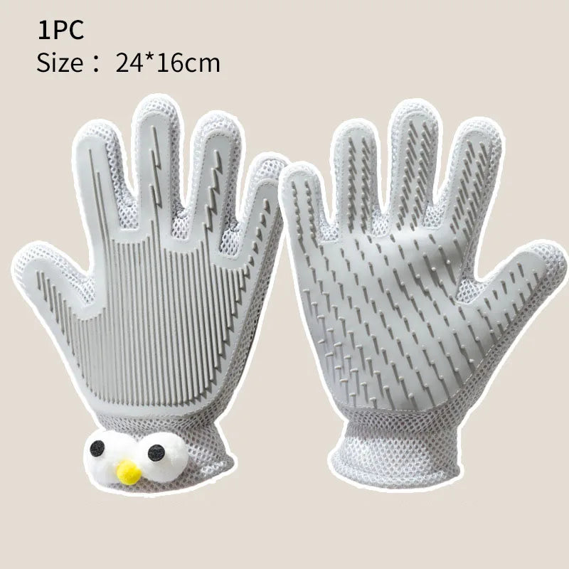 Double-sided Roll Pet Gloves Cat Dog Hair Removal Gloves Dog Grooming Bath Brush Silicone Hair Removal Comb Supplies For Dogs
