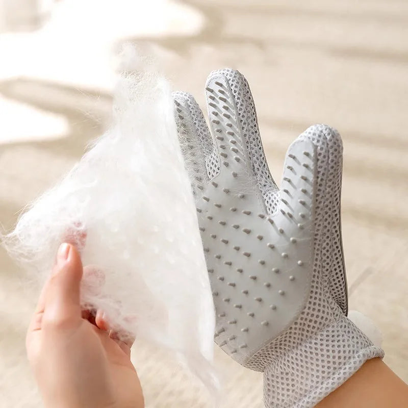 Double-sided Roll Pet Gloves Cat Dog Hair Removal Gloves Dog Grooming Bath Brush Silicone Hair Removal Comb Supplies For Dogs