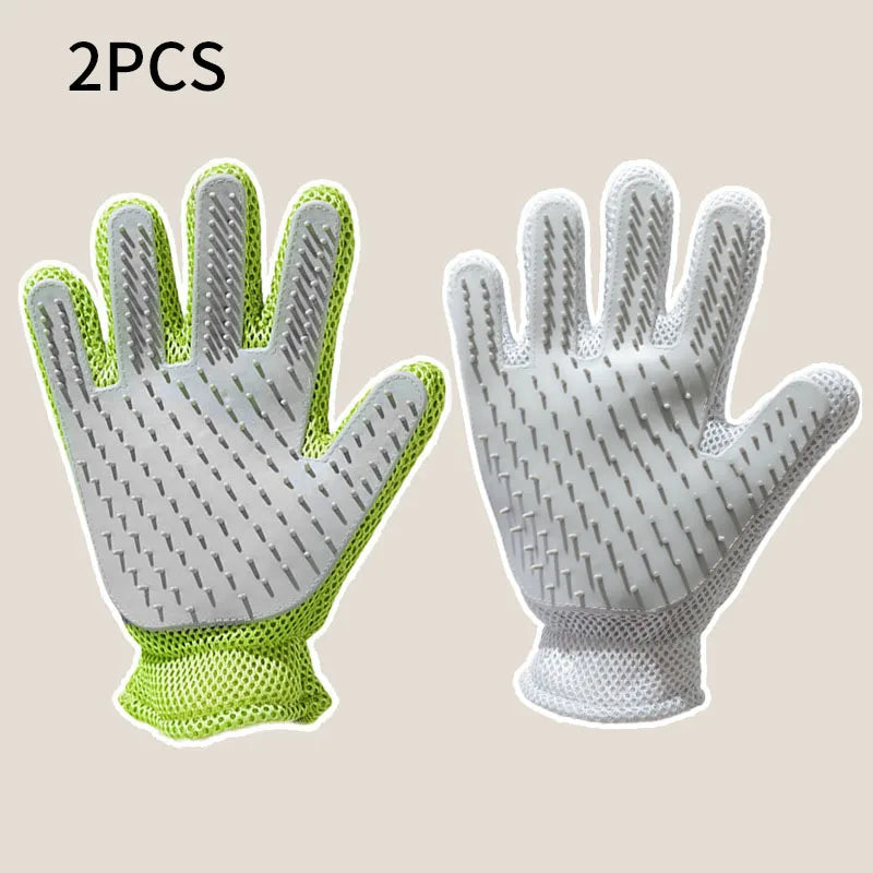 Double-sided Roll Pet Gloves Cat Dog Hair Removal Gloves Dog Grooming Bath Brush Silicone Hair Removal Comb Supplies For Dogs