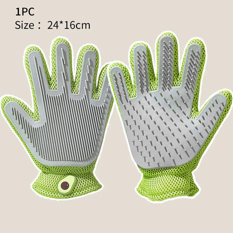 Double-sided Roll Pet Gloves Cat Dog Hair Removal Gloves Dog Grooming Bath Brush Silicone Hair Removal Comb Supplies For Dogs